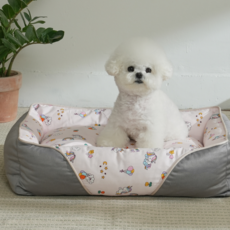 피치가든 사계절 투톤 커버분리형 애견방석 K03 M~XL, 1개, 그레이