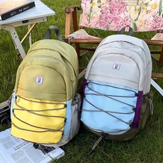 日系輕便撞色新款登山雙肩包旅行包潮酷大容量休閒包戶外雙肩揹包, 藍色:一個, 1個