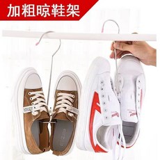 台灣爆品 加粗實心不銹鋼晾鞋架 陽臺窗臺防風多用收納架, A款（實心不銹鋼4毫米粗）,3個曬鞋架, 1個