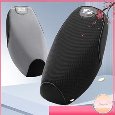 電動車座墊套 防水防晒 機車坐套 電瓶車隔熱坐墊 四季通用, 厚巢網座套+靠背套-典雅綠,XL, 1個