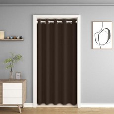 단색 차광 및 단열 파티션 문짝 커튼 옷장 침실 거실, 8) Coffee - W140cm x H260cm 1P