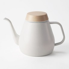 ovject 琺瑯手沖壺 1.8L 品味手沖 露營野炊適用, 白, 1個