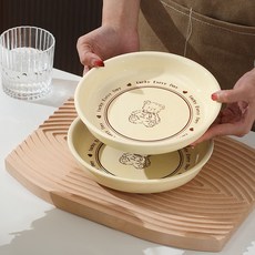 Tiger Pavilion 세라믹 원형 접시, 럭키베어, 4개