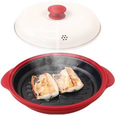 seathes tars 전자레인지 조리기 전자레인지 전용 조리기 볶다 삶다 굽다 삶다 뜸을 들이다 만능 원형 나베 생선구이 고기 구이 눌은눈 통째로 세탁 가능 후라이팬 조리냄비, 상세페이지 참조, 1개