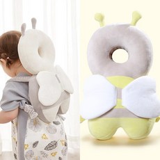 미즈코스 아기 머리 보호대 유아 머리쿵 방지 뒤통수 뒤쿵이 쿠션 범퍼 헬멧, 옐로우+그레이