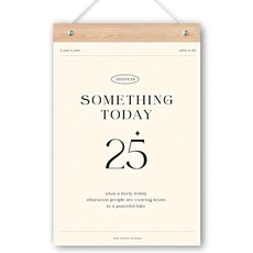 퍼니즈 2025 벽걸이 새해 캘린더 + 우드바 + 끈 세트, 썸띵투데이(캘린더), 1세트