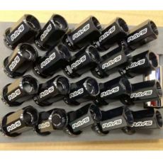 RAYS款式 鍛造螺帽 7075 錐形螺帽 42MM 造型螺帽 車用螺帽, 1個, 黑,M12 1.5牙