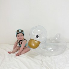 로이앤한나 투명오리 남아 여아 아기 베이비 보행기 튜브, 1개, 화이트