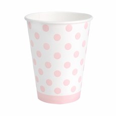 35번 라인도트 컵 8oz 6입 [핑크]