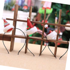 고깔헤어밴드 연말 파티용 밍크 산타 머리띠 미니 슬림 헤어밴드, B타입(수염)