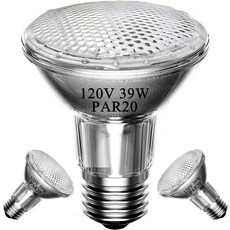 MISDood Par20 할로겐 홍수 전구 39W 120V PAR20 디머블 E26 베이스 2700K 웜 화이트 실내 레인지 후드 트랙 오븐 천장 캔 램프 2팩, PAR20-39W-2Pack