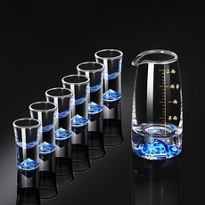 고급스러운 술잔세트 몽지람 예쁜 고량주잔 유리소주잔세트, 1개, 블루
