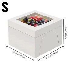 포장용품 2/4/6PCS 화이트 케이크 상자 다기능 사각형 일회용 접이식 포장 종이 생일 파티 DIY, White, 6PCS, S