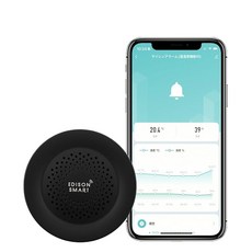 에디슨 스마트 사이렌 알람 온도 습도 센서 탑재 블랙 최대 100dB 대음량 방범 경보 보안 경보 스마트 알림 지켜보고 · 방문 통지 · 열사병 대책 · 도어 벨, 1개