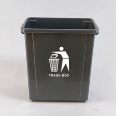 家用垃圾桶大号商用餐饮厨房无盖方形户外垃圾箱办公室用大容量, 1個, 10L无盖黑灰色:1個