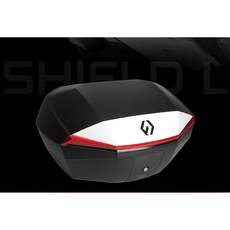 德國品牌 Yamaha force 機車後置物箱 機車後貨架 環島 快拆後箱 48L大容量 夜間反光附通用底盤 富合樂斯, 白紅後箱 簡配, 白紅