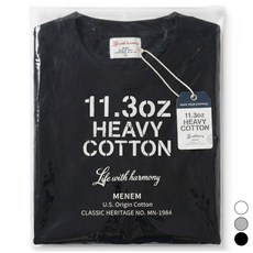 미넴 남녀공용 U.S.11.3oz 헤비코튼 반팔티 S~5XL 순면 빅사이즈 오버핏 머슬핏