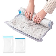 多用途手捲式真空壓縮袋 旅行收納超省空間, 5個, 1個裝