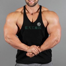 最火爆 健身肌肉Y背純棉運動服健身房鍛煉健身夏季無袖襯衫