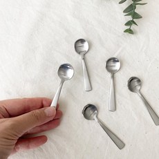 스텐 미니스푼 무광 양념스푼 소스스푼 1p (18-10 스텐) 안젤라스, 동글미니스푼 1, 1개