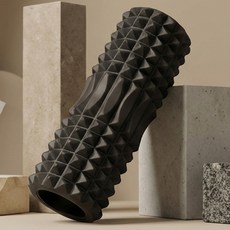 웨이븐 마사지 폼롤러 돌기형 지압 요가 필라테스 스포츠 근육풀기, 1개, 블랙