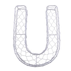 shangren 소박한 철 철사 화환 프레임 즙이 많은 냄비 철 화분 뜨거운 판매 알파벳 A-Z 정원이나 사랑스러운 집에 낭만적, 실버, 1개