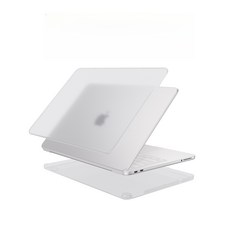 맥북 네오 스크럽 케이스 무광 하드 케이스 풀백 케이스, 스크럽 투명, MacBook Neo A3404, 스크럽 투명, 1개