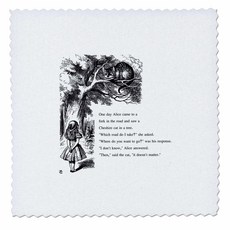 8x8 inch Quilt Square - Which Road do I take Cheshire cat Alice in Wonderland - John Tenniel Vintage, 미정