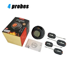 무선 고기 온도계 디지털 블루투스 즉석 판독 실내 및 요리 바베큐 그릴 오븐 스모커 지지대 2/4 프로브, 02 4 Probes