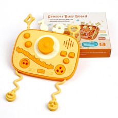 新款Sensory Activity Board矽膠感官活動板兒童鍛煉益智玩具, 1個, 黃色:1