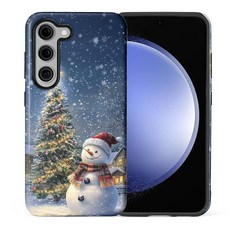 CARLOCA 삼성 갤럭시 S25 엣지 풀 바디 매트 케이스 여아 남아용 하드 쉘 충격 방지 패션 패턴 모자 스카프 눈사람 크리스마스 트리용 223381, Samsung Galaxy S25 Plus, 모자 스카프 눈사람 크리스마스 트리