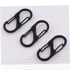 미니 카라비너 3개 세트 S형 양방향 장금형 캠핑 등산 열쇠고리, 1개, 블랙(10080-1)