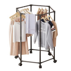 마일드하우스 회전 이동식 스탠드 행거, 블랙