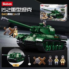 台灣熱賣 小魯班裝甲車虎王重型坦克模型軍事模型玩具禮物, IS2重型坦克 【845顆粒】, 1個