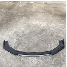 通用汽車四段前脣包圍前臉下巴擾流闆三廂防颳改裝 前下巴 改裝 前脣 擾流闆 前鏟 前下巴 前定風翼, 【通用】亮黑+灰舌 送貼紙