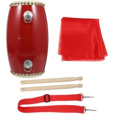 춤과 축하를 위한 스트랩과 커치프 핸드헬드 타악기가 포함된 토이비안 전통 중국 허리 드럼 세트 10.62X4.72X4.72인치 스틱 2개 포함, 27X12X12CM, Red 12