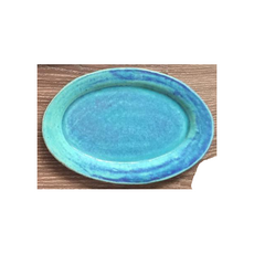 哈日媽咪的愛敗日記 橢圓盤 陶瓷餐盤 日式餐具, 4土耳其藍 中, 1個, 土耳其藍