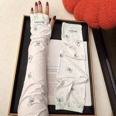 夏季薄款冰袖寬鬆防曬袖套戶外開車騎行防紫外線漸變蝴蝶女, 漸變碎花蝴蝶果綠-1雙, 1個