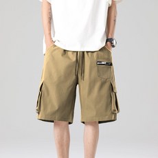 2026新款 男士休閒短褲 五分褲 多口袋 透氣潮流百搭 夏季, S, 卡其色