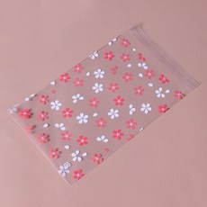 예쁜 꽃무늬 포장 OPP 접착식 비접착 비닐 봉투, 200개