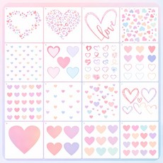 제니미엘 DIY 스텐실 도안 패턴 하트 작은하트, 1개