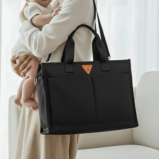 BabyKoa 멀티포켓 오염방지 방수 물티슈 기저귀 가방, 블랙