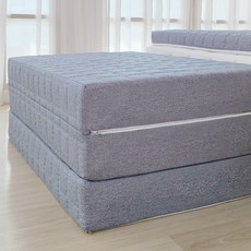 바디연구소 탄탄하고 두꺼운 토퍼 3단 접이식 매트리스 바닥 수면매트 13cm S, 3중누빔차콜(방수속커버증정)