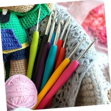 손뜨개 취미 공예 코바늘 털실 손잡이 세트 핸드메이드 도구 뜨개질 모사 실리콘, 1개