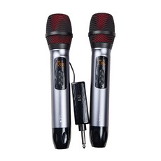 IFIVE 一對二旗艦UHF無線麥克風 專業唱歌使用 鋁合金機身手感佳 全充電式 附贈專屬收納盒, if-UK500, 紅黑