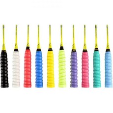 테니스 소모품 땀 흡수 그립 테이프 안티 스키드 스웨트밴드 스티키 쿠션 라켓 오버그립 세트 컬러 팩 10개, 테니스 소모품 땀 흡수 그립 테이프 안티 스키드 스웨트