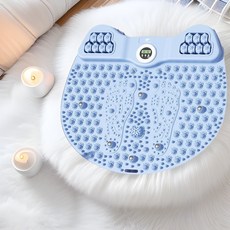 優選好物 貓咪型足底按摩墊腳經絡慢跑腳墊壓闆腳底原地踏步指 足底指壓闆 腳底按摩器 健康腳踏墊 指壓闆 慢跑指壓闆, 1個, 藍色貓咪磁石款[直徑51cm],指壓板