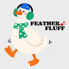 하트머플러 오리 전사지 의류 티셔츠 에코백 열접착식 필름 패치, 1개, 1color