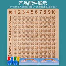 九九乘法口訣表數學公式小學生99乘法背誦神器口算練習學教具玩具, 1個, 九九乘法口訣桌遊【木製加厚】