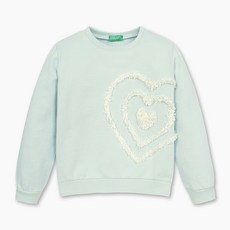 베네통 키즈 러블리 자수 맨투맨 3J68G10J0LB